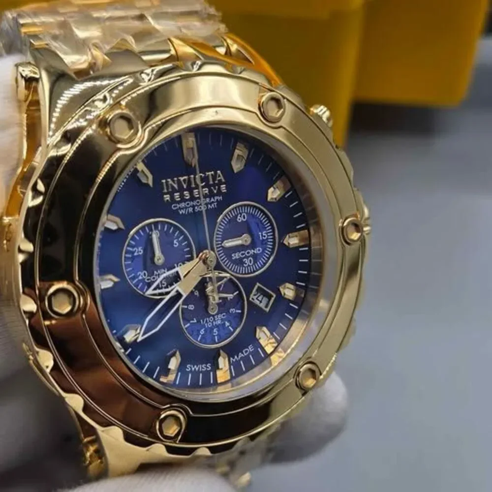 Invicta Subaqua Chronograph Blue Dial Gold-tone PVD Stainless Steel Men's Watch